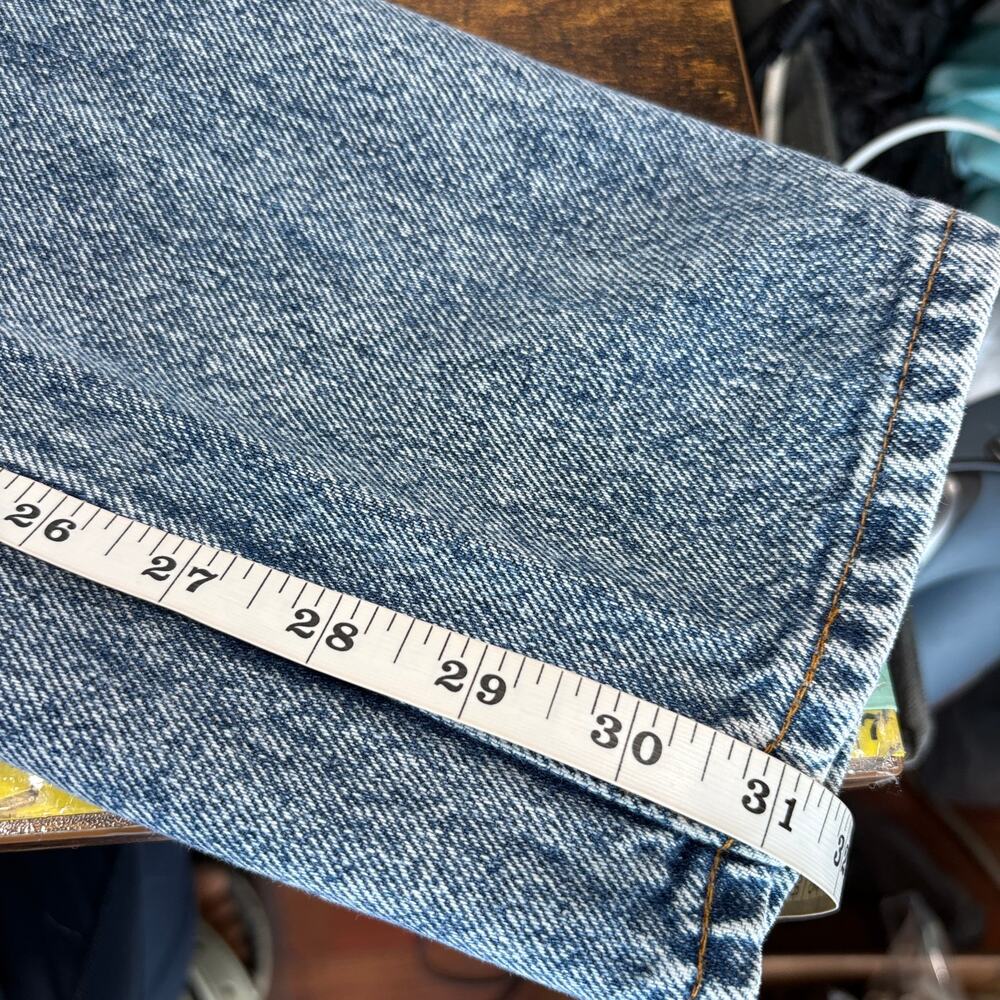 Levis Mens 28x32 505 Student Jeans Blue Acid Wash Vintage 90s Made in USA - Picture 8 of 16